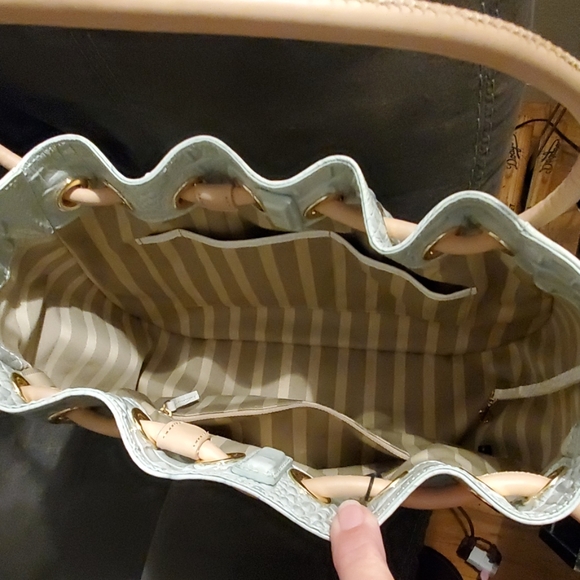 Brahmin Mint Green Croc-Embossed Tote - Picture 8 of 9